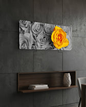 Yellow Rose Glass Wall Art (36"x14") lifestyle preview B