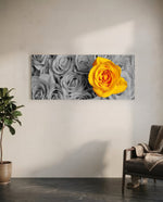 Yellow Rose Glass Wall Art (36"x14") lifestyle preview C