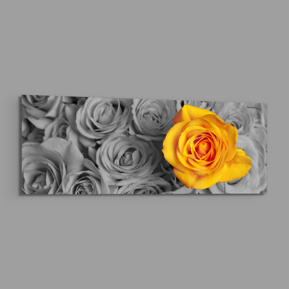 Yellow Rose Glass Wall Art (36"x14") lifestyle preview E
