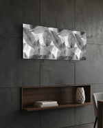 Black - White Leaves Glass Wall Art (36"x14") lifestyle preview B
