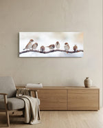 Seven Sparrows On A Bare Branch Glass Wall Art lifestyle preview A