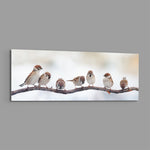 Seven Sparrows On A Bare Branch Glass Wall Art lifestyle preview E