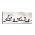 Seven Sparrows On A Bare Branch Glass Wall Art lifestyle preview F