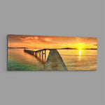 Golden Sunset Curved Pier Glass Wall Art lifestyle preview E