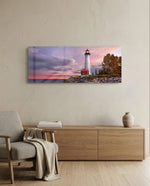Lighthouse Glass Wall Art (36"x14") lifestyle preview A