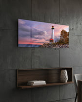 Lighthouse Glass Wall Art (36"x14") lifestyle preview B
