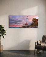 Lighthouse Glass Wall Art (36"x14") lifestyle preview C