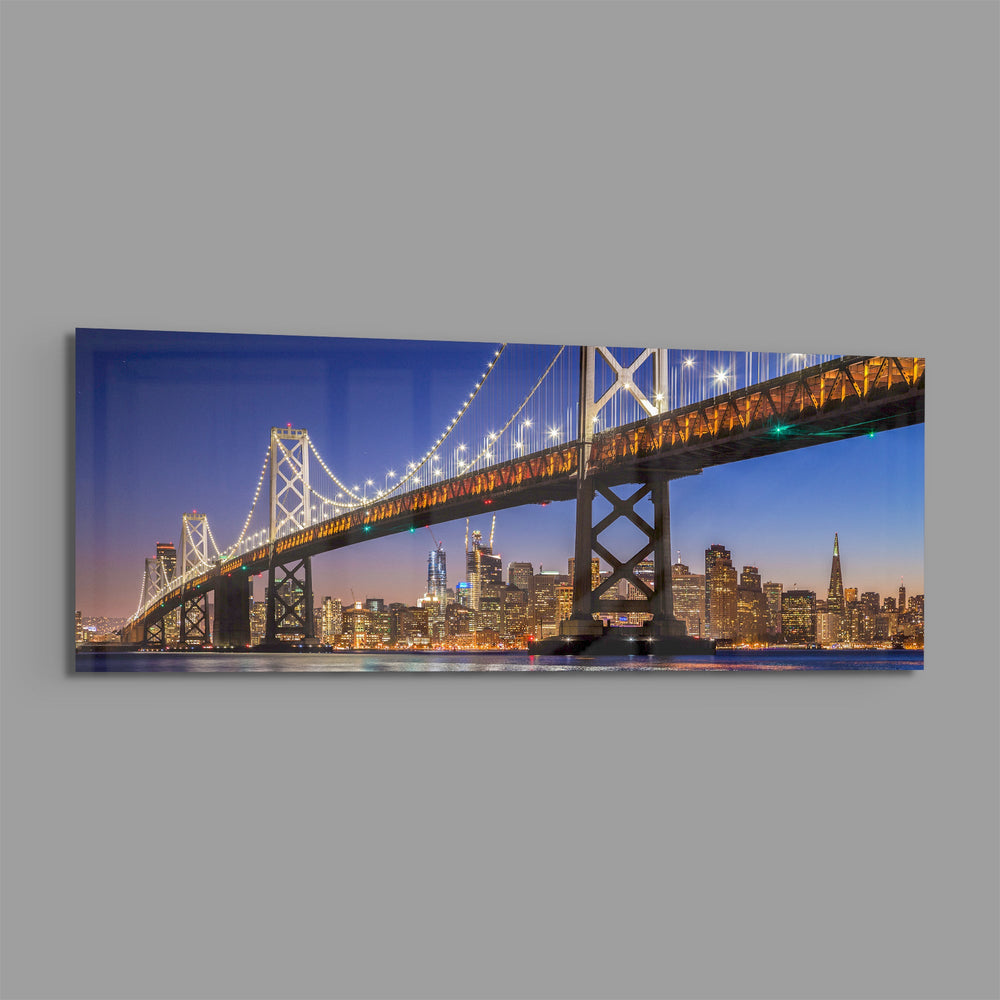 Bridge Glass Wall Art (36"x14") lifestyle preview E
