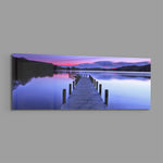 Purple Twilight Wooden Jetty Glass Wall Art lifestyle preview E
