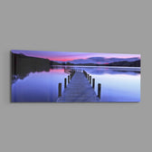 Purple Twilight Wooden Jetty Glass Wall Art lifestyle preview E