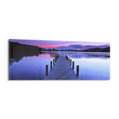 Purple Twilight Wooden Jetty Glass Wall Art lifestyle preview F