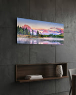 Foggy Mountain Glass Wall Art (36"x14") lifestyle preview B