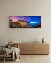 City Lights Glass Wall Art (36"x14") lifestyle preview A