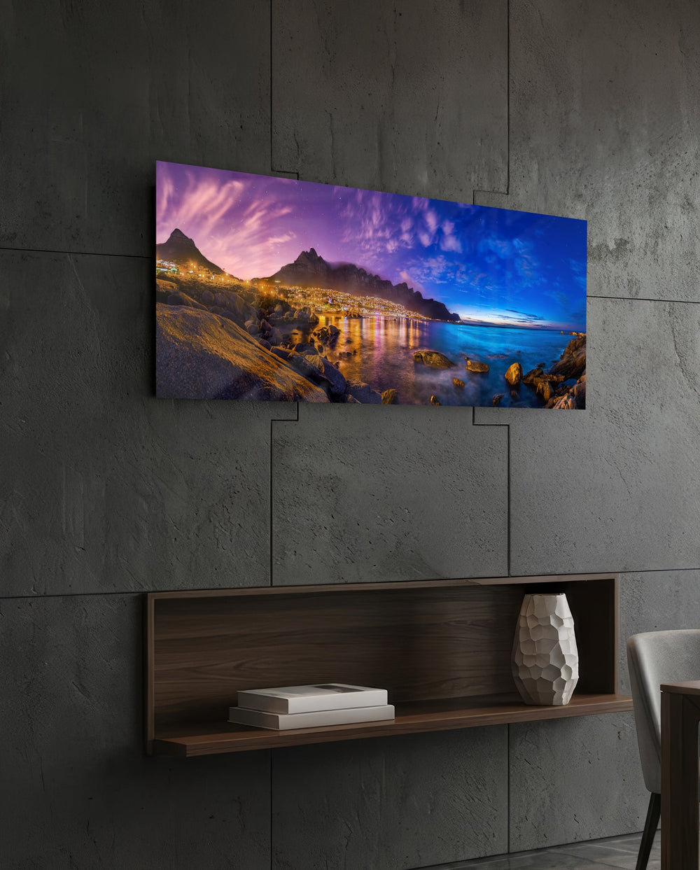 City Lights Glass Wall Art (36"x14") lifestyle preview B