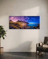 City Lights Glass Wall Art (36"x14") lifestyle preview C