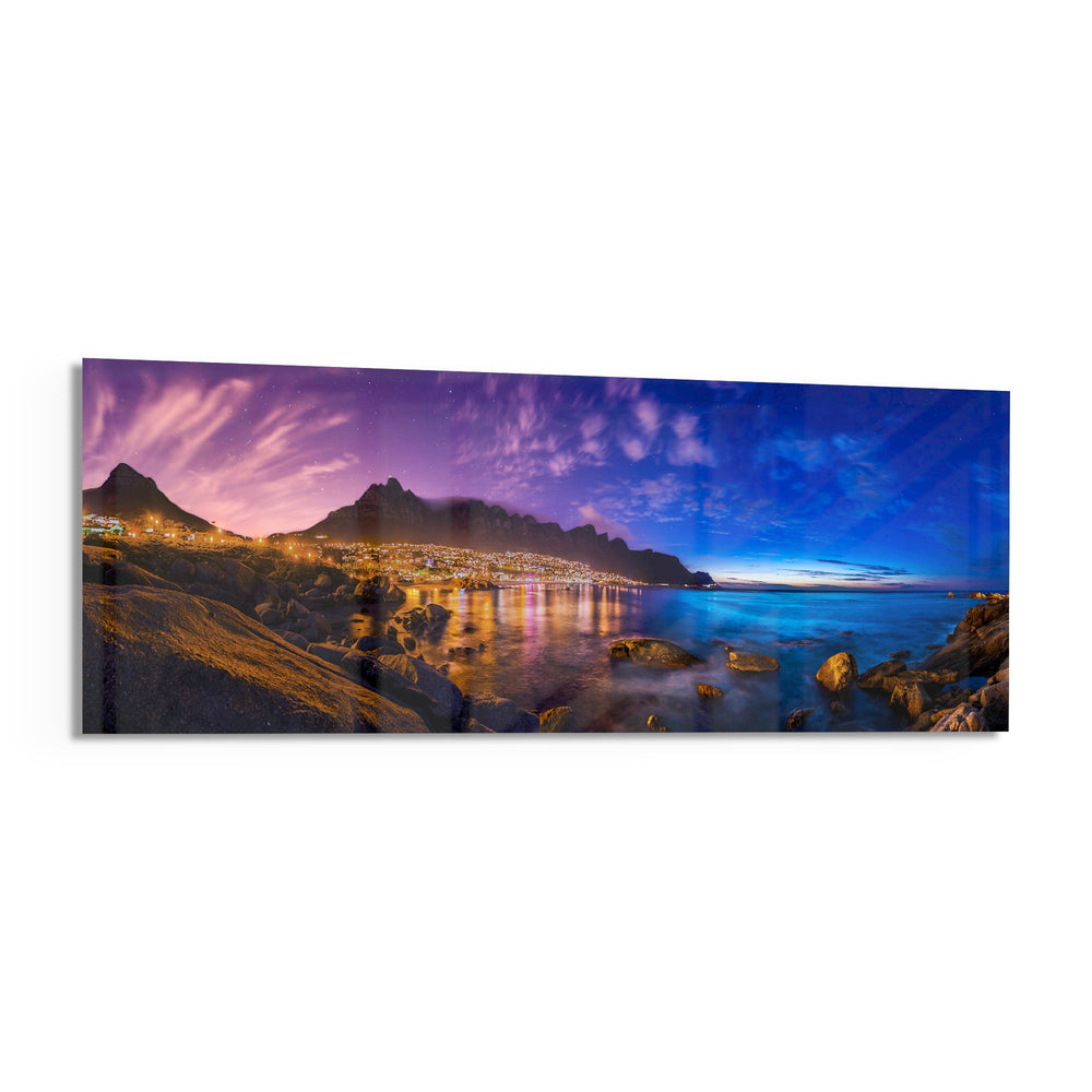 City Lights Glass Wall Art (36"x14") lifestyle preview F