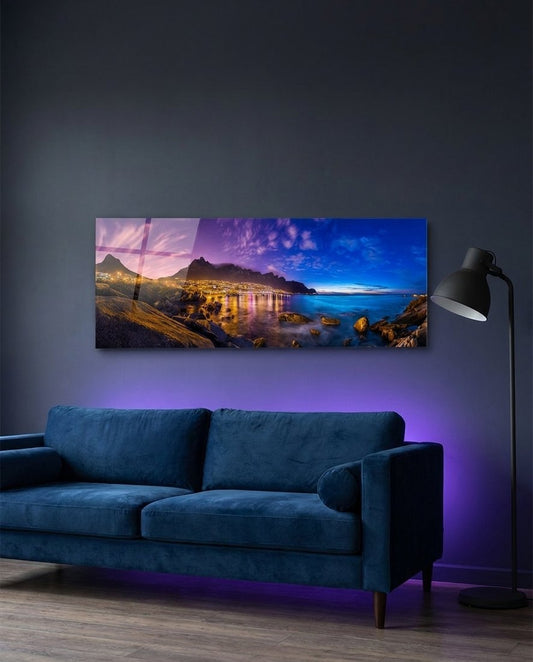 City Lights Glass Wall Art (36"x14")