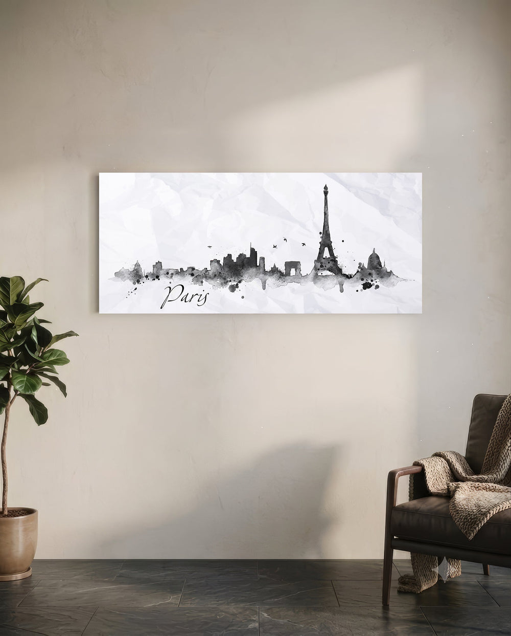 Paris Glass Wall Art (36"x14") lifestyle preview C