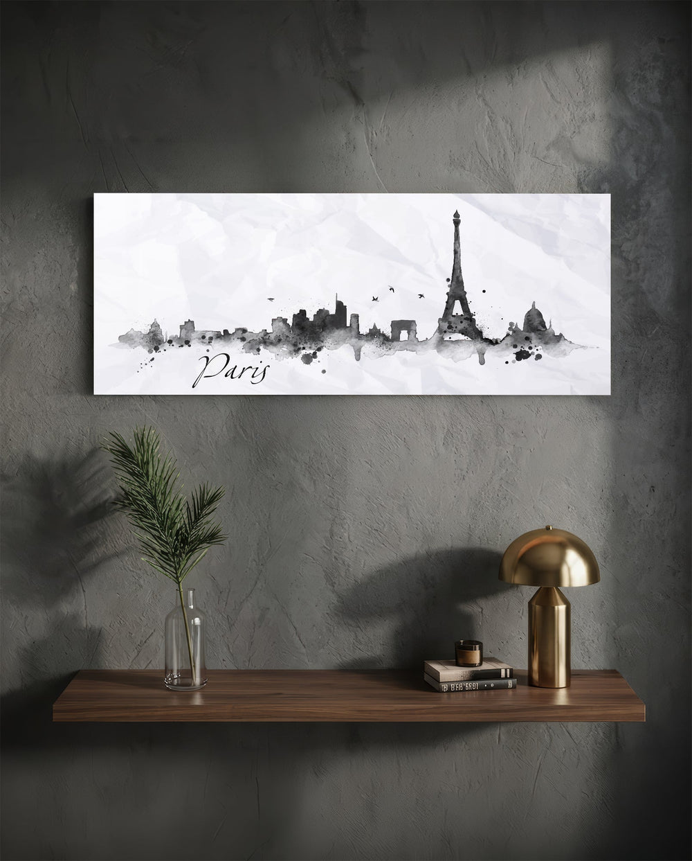 Paris Glass Wall Art (36"x14") lifestyle preview D