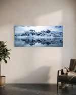 Snowy Mountain Glass Wall Art (36"x14") lifestyle preview C