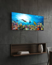 Coral Reef Turtle Underwater Sea Glass Wall Art lifestyle preview B