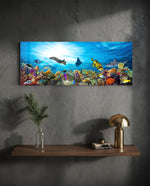 Coral Reef Turtle Underwater Sea Glass Wall Art lifestyle preview D