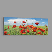 Poppy Flower Glass Wall Art (36"x14") lifestyle preview E