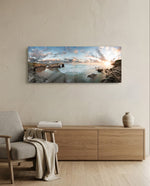 Rock Arch Cliff Coastline Waves Glass Wall Art lifestyle preview A