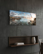 Rock Arch Cliff Coastline Waves Glass Wall Art lifestyle preview B