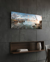 Rock Arch Cliff Coastline Waves Glass Wall Art lifestyle preview B