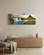 Waterfall Glass Wall Art (36"x14") lifestyle preview A