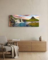 Waterfall Glass Wall Art (36"x14") lifestyle preview A