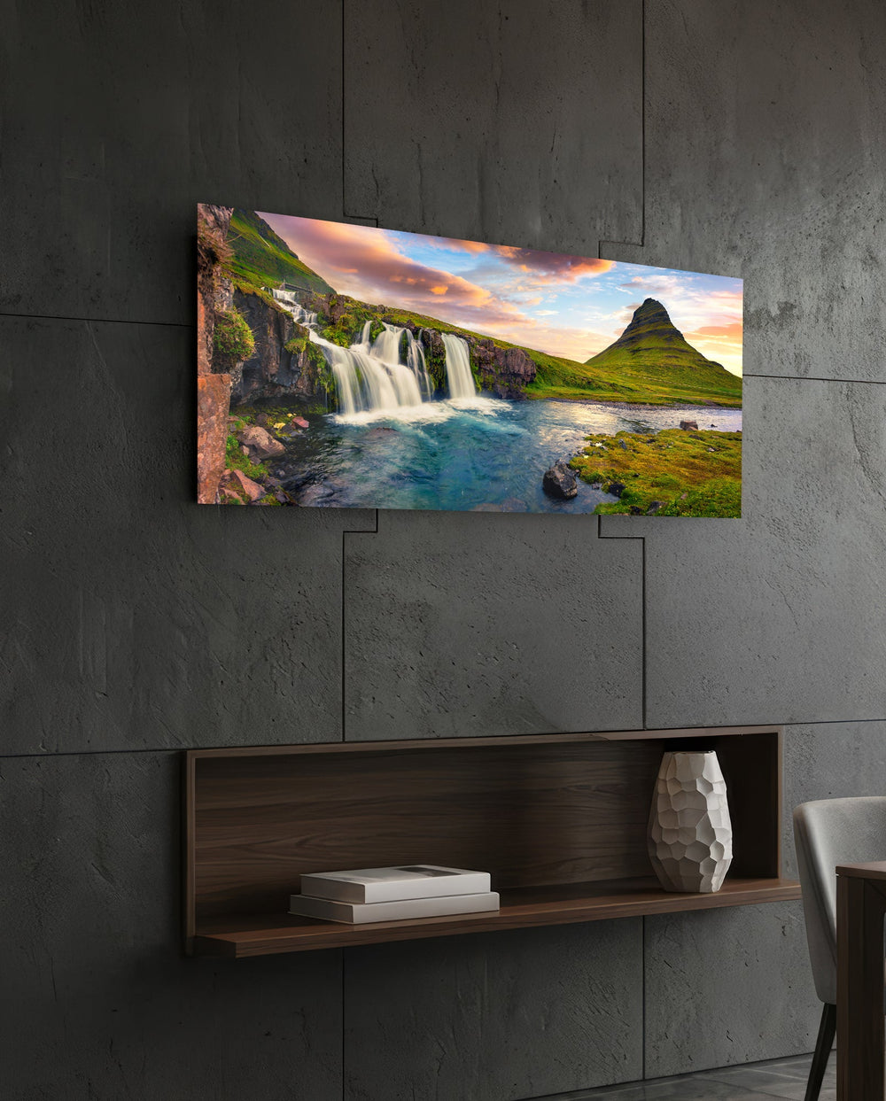Waterfall Glass Wall Art (36"x14") lifestyle preview B