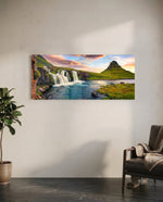 Waterfall Glass Wall Art (36"x14") lifestyle preview C