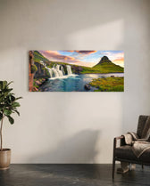 Waterfall Glass Wall Art (36"x14") lifestyle preview C