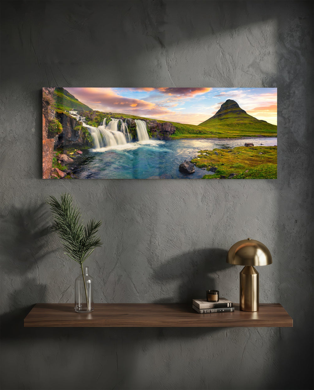 Waterfall Glass Wall Art (36"x14") lifestyle preview D
