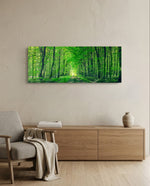 Leafy Tunnel Woodland Path Glass Wall Art lifestyle preview A