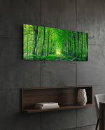 Leafy Tunnel Woodland Path Glass Wall Art lifestyle preview B