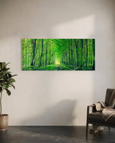 Leafy Tunnel Woodland Path Glass Wall Art lifestyle preview C