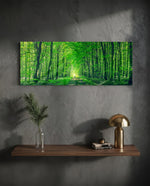 Leafy Tunnel Woodland Path Glass Wall Art lifestyle preview D