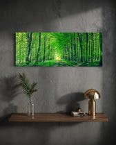 Leafy Tunnel Woodland Path Glass Wall Art lifestyle preview D