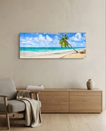 Palm Tree Glass Wall Art (36"x14") lifestyle preview A