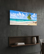 Palm Tree Glass Wall Art (36"x14") lifestyle preview B