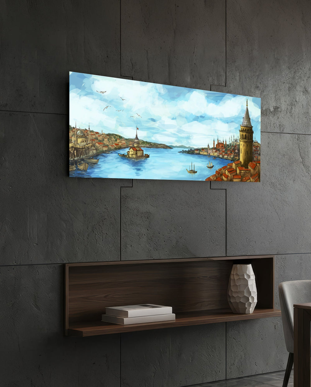 Old Istanbul Glass Wall Art (36"x14") lifestyle preview B