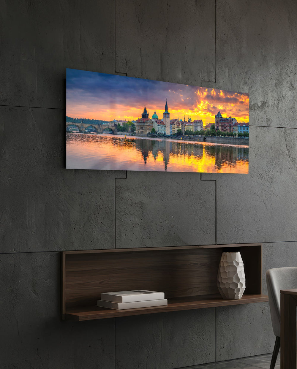 Prague Glass Wall Art (36"x14") lifestyle preview B