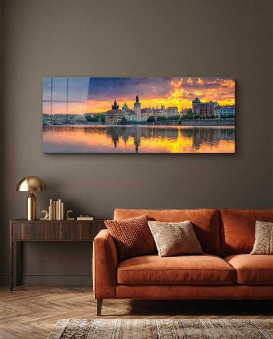 Prague Glass Wall Art (36"x14")