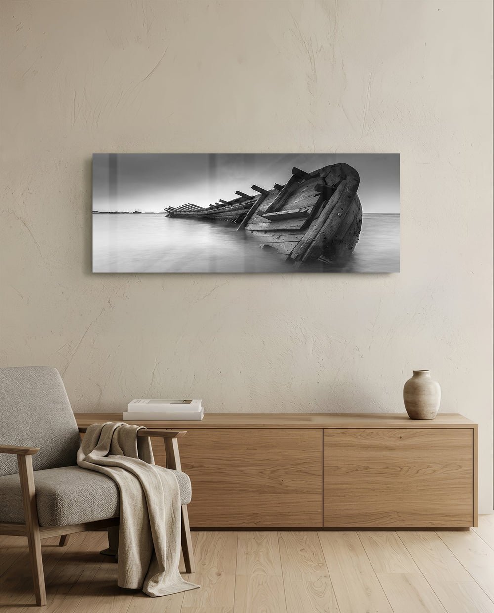 Shipwreck Glass Wall Art (36"x14") lifestyle preview A