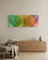 Leaves Glass Wall Art (36"x14") lifestyle preview A