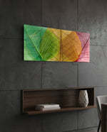 Leaves Glass Wall Art (36"x14") lifestyle preview B