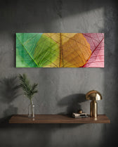Leaves Glass Wall Art (36"x14") lifestyle preview D